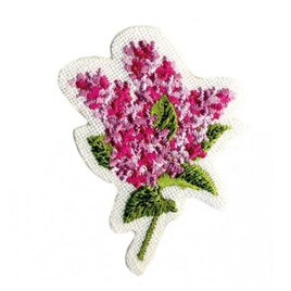 アップリケワッペン ライラック フラワー　W-1649　花 リラ ムラサキハシドイ 紫丁香花 フラワーの画像