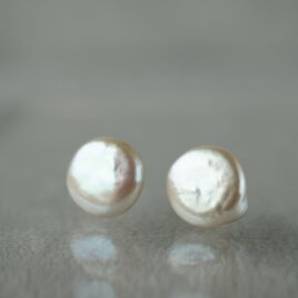 Freshwater Pearl Earrings/Coinの画像