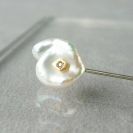 Freshwater Pearl Brooch/Diamondの画像