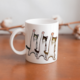 ハイ!ネコです陶器マグカップ(受注制作)の画像