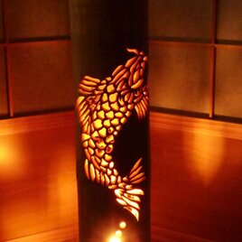 ◆両面彫◆竹灯り・竹あかり・竹灯籠　 ～～ 癒しの灯り　★季節の水★～～の画像