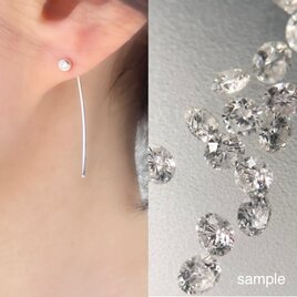 【受注製作】rosée / diamond hook earring (single) ダイアモンドフックピアス（片耳）の画像