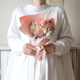 【母の日ギフト】プリザーブドカーネーションのミニブーケ(ピンク) 韓国ラッピング・韓国ブーケ　#1151の画像