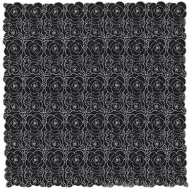 風呂敷 Royal lace Rose ブラック×ホワイト ポリエステル100％ 70cm幅　12-1104-01の画像
