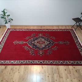 ＧＷ特価40％ＯＦＦ】ペルシャ絨毯タブリーズ産 赤 ワインレッド 300×196cm　 エレガント 華やか 豪華の画像