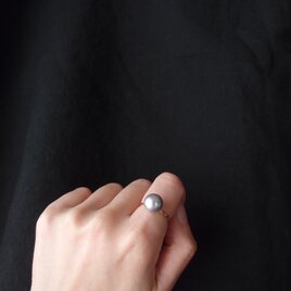 Baroque Pearl Ring【GP】バロックパール 指輪（11号フリー／Button）Grayの画像