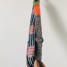 strap  手編みのストラップ　　ウール　布製　毛糸　肩掛けストラップ　スローファッション　ハンドメイド　1994の画像