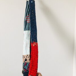 strap  手編みのストラップ　　ウール　布製　毛糸　肩掛けストラップ　スローファッション　ハンドメイド　1993の画像