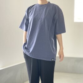『2024新作』【ユニセックス】ピグメント加工ビッグシルエットTシャツ【ブルー】の画像
