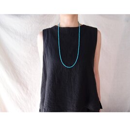 【K14gf】Magnesite Turquoise Necklace／マグネサイトターコイズ ネックレス（80cm）の画像