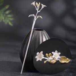ギボウシのかんざし - 日本の伝統的な美しさとエレガンスを表現する K140の画像