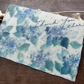 母の日に。和紙の絵葉書『紫陽花Ⅲ Thank you mother』