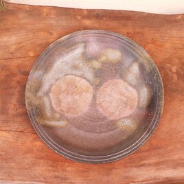 備前焼 皿・サンギリ(21cm)　sr3-080の画像