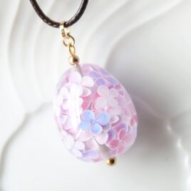 とんぼ玉ガラスペンダント紫陽花　ピンクの画像