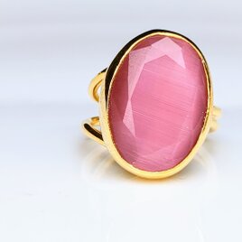最新作★『Pink moonstone』の世界でひとつの天然石リングの画像