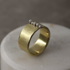 Silver Button Ring　真鍮／シルバーの画像