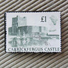 アップサイクル　イギリス　切手ブローチ 9630の画像