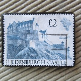 アップサイクル　イギリス　切手ブローチ 9631の画像