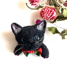 黒猫のブローチ&バッグチャームの画像