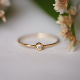 K18 Fairy Round White Diamond ring (0.05ct,RB10A_Fairy)の画像