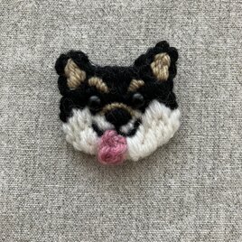 黒柴犬（お顔）＊ブローチ