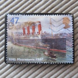 アップサイクル　イギリス　切手ブローチ 9637の画像