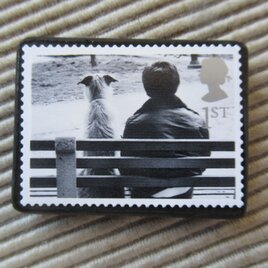 イギリス　犬切手ブローチ 9640の画像