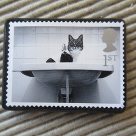 イギリス　猫切手ブローチ 9646の画像