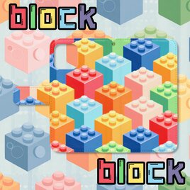 カラフルブロックの遊園地 手帳型スマホケース 【2】 　iPhone Android各機種対応 ハイクオリティタイプの画像
