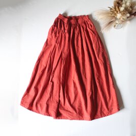 cotton tiered skirt / 梅重色 /草木染め 茜染めの画像