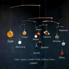 ☆天然石による太陽系の惑星モビールの画像