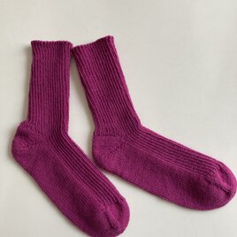 手編み靴下【Opal KFS 単色  なでしこ】の画像