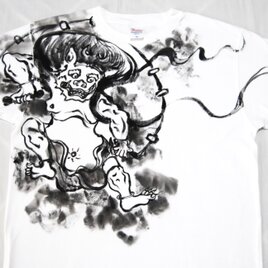 「雷神 RAIJIN」　注文　手描き Tシャツ　綿　名入れ　プレゼント　の画像