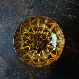 昭和レトロで可愛い◇プレスガラス深皿　鉢　昭和前期　古道具　レトロ　ニュートロ 丁寧な暮らしに。の画像