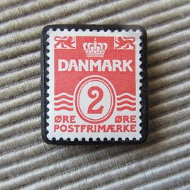 デンマーク　切手ブローチ9650の画像