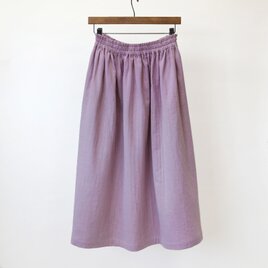 【即納】ふんわり柔らかスラブダブルガーゼのギャザースカート（ローズ・ドラジェ）タンブラー加工 ロングの画像