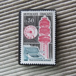 フランス　切手ブローチ 9683の画像