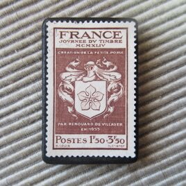 フランス　切手ブローチ 9689の画像