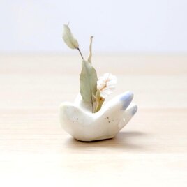 小さなカモメの花挿しオブジェ １ ＊ ドライフラワー付き