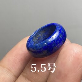 QJ189 小指 5.5号 天然 ラピスラズリ 青金石 リング くりぬき 指輪の画像