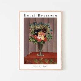 アンリルソー Bouquet of Flowers アートポスター | 花束 ブーケ 花瓶 テーブル 静物画の画像