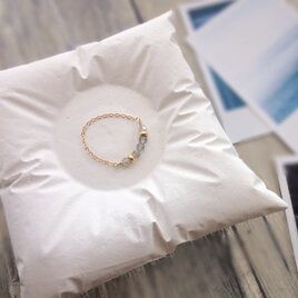 【送料無料】天然石の指輪 チェーンリング ■ - Graceful - 14KGF  ■  ラブラドライト　の画像