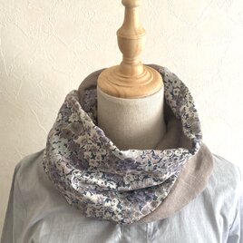 ＊ふんわりスヌード/リネンガーゼ・リバティプリント＊ベージュ