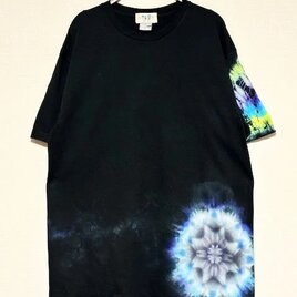 タイダイ染め Tシャツ　XLサイズ　曼荼羅　ブラック　Hippies Dye HD21-72の画像