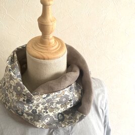 ＊ふんわりスヌード/リネンガーゼ・リバティプリント＊ベージュ