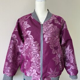 着物リメイク　スタジャン　紫の画像