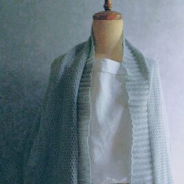 アルパカシャギー  シルクウール コットン の羽織りカーディガン ライトグレーの画像