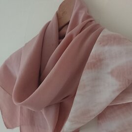 シルクストール 大判 桜草木染め 絞り染めの画像