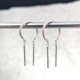 ohm / silver hoop earrings シルバーフープピアス　フックピアス　SV950/925の画像