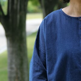 藍染ファーマーズシャツ（備後節織）千筋の画像
